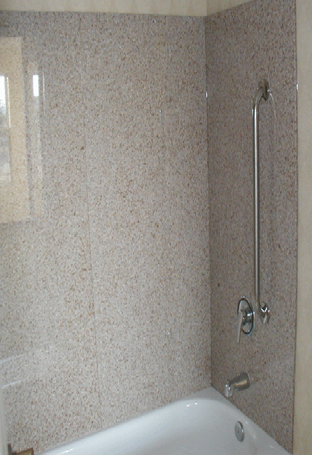 Granite Tub Surround Remodel with Trim Pieces